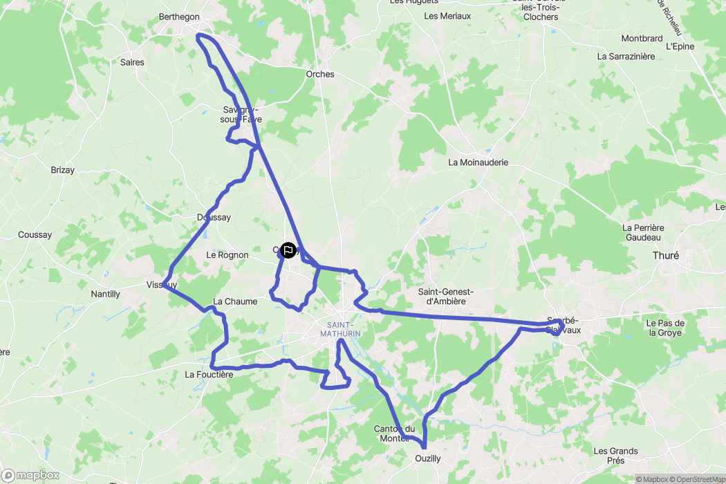 Cernay : carte du parcours de randonnée - France