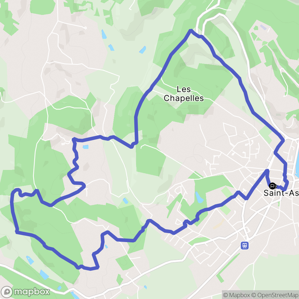 Saint-Astier : carte du parcours de randonnée - France