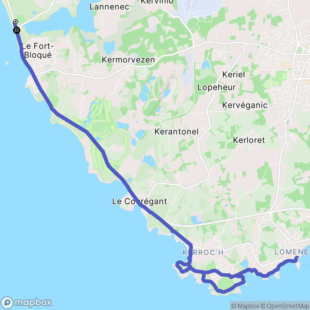 Guidel : carte du parcours de randonnée - France