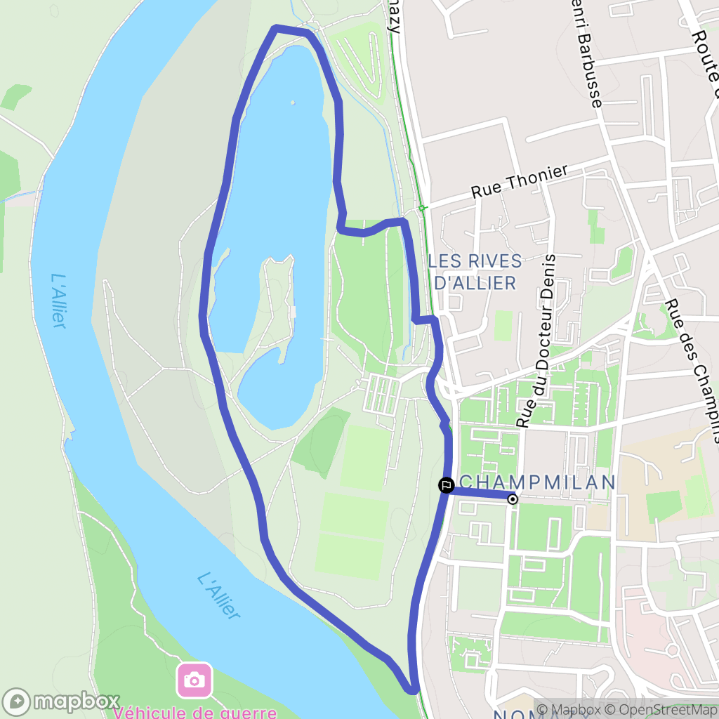 Moulins : carte du parcours de randonnée - France