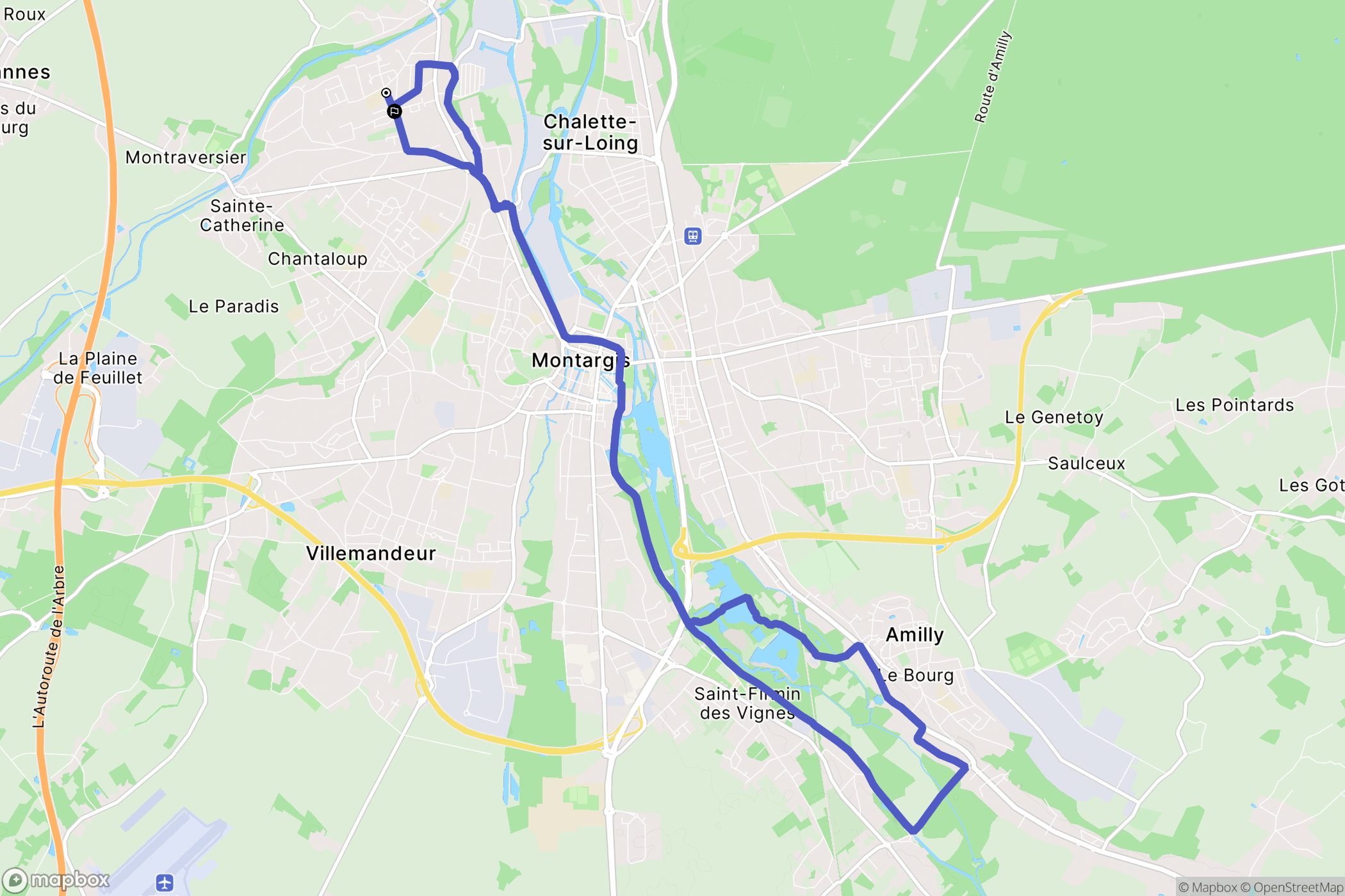 Chalette-sur-Loing : carte du parcours de randonnée - France