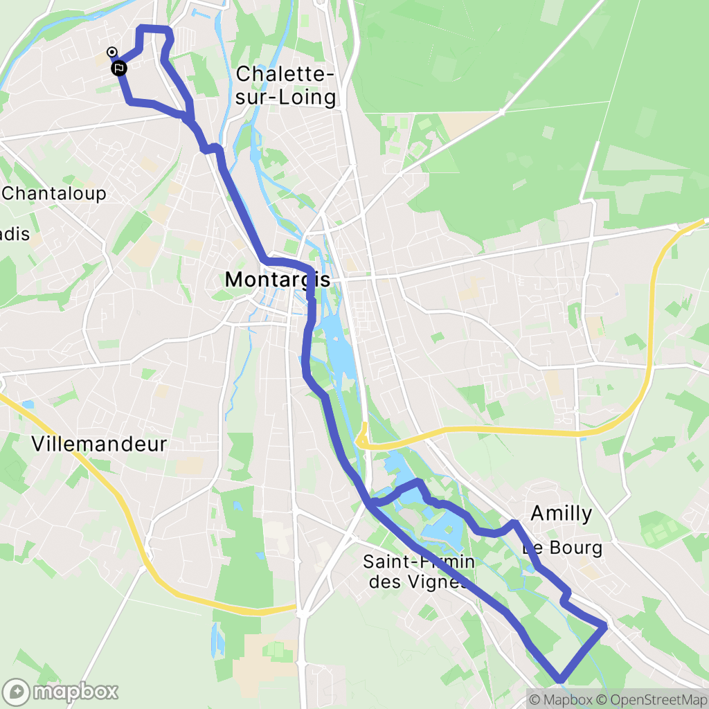 Chalette-sur-Loing : carte du parcours de randonnée - France
