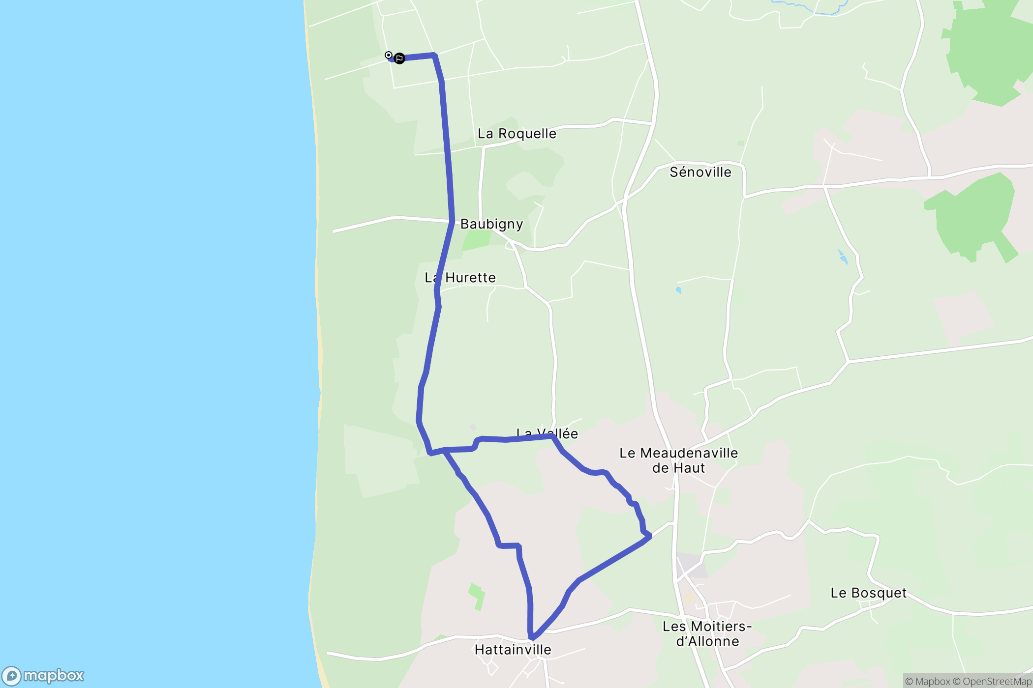 Surtainville : carte du parcours de randonnée - France