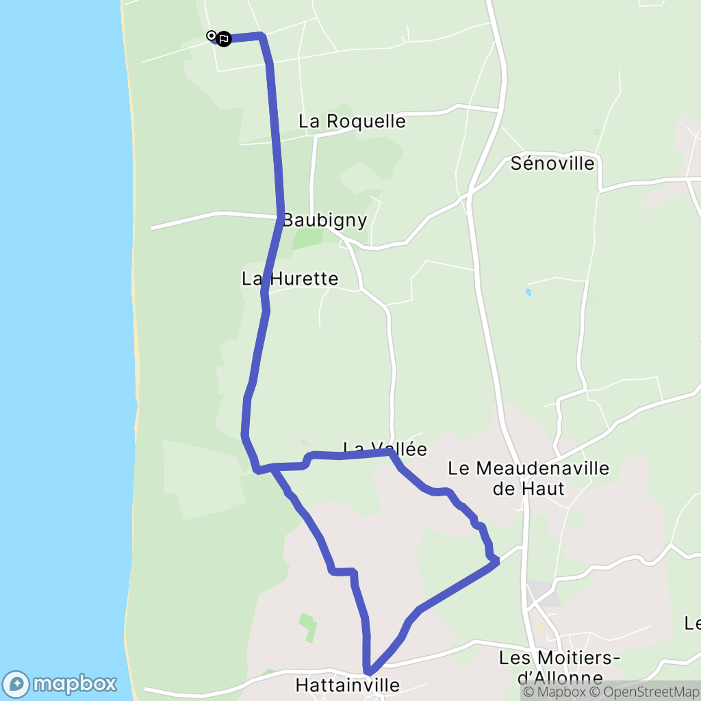 Surtainville : carte du parcours de randonnée - France