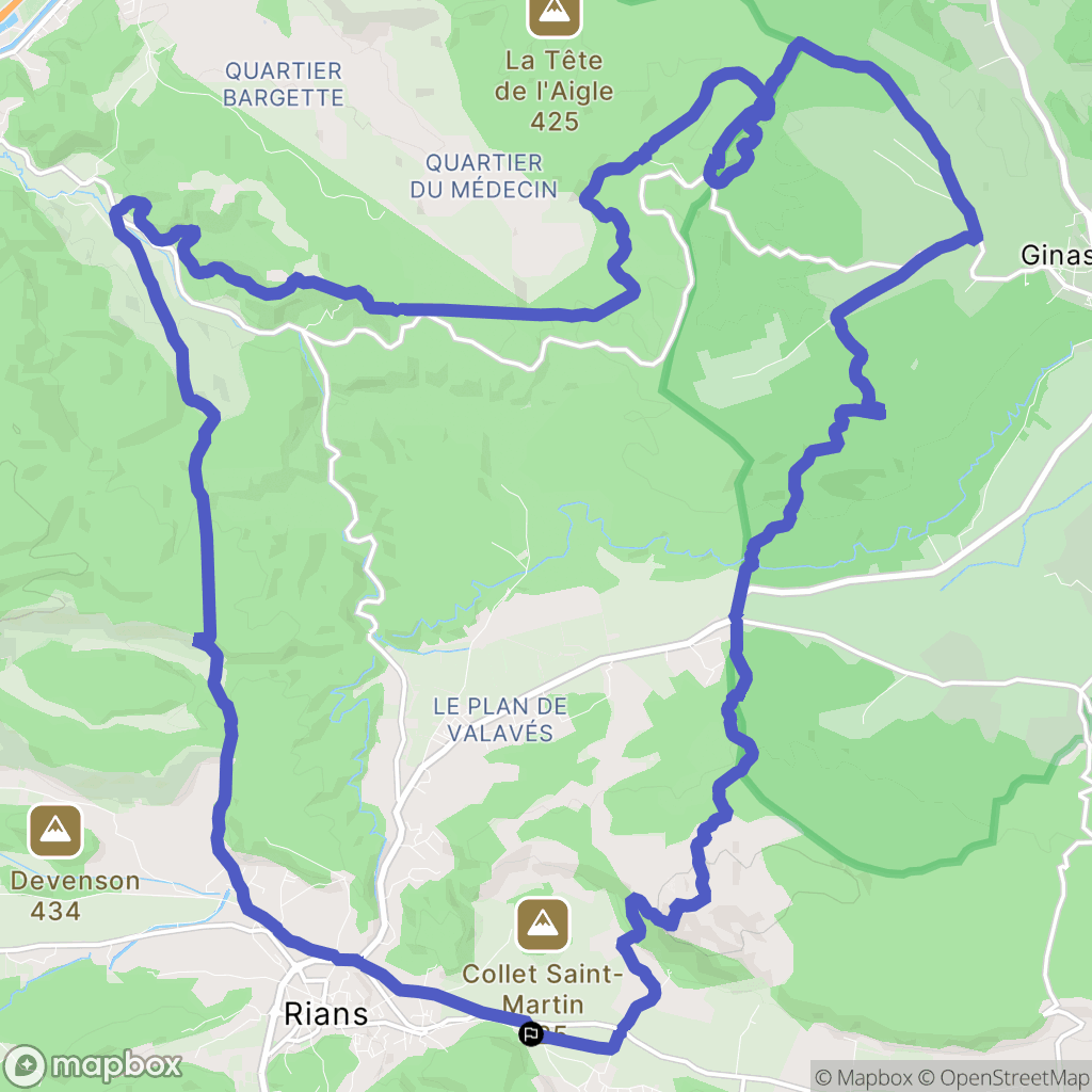 Rians : carte du parcours de randonnée - France