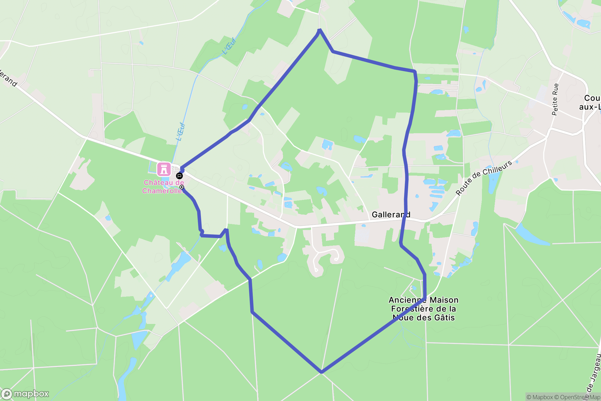 Chilleurs-aux-Bois : carte du parcours de randonnée - France