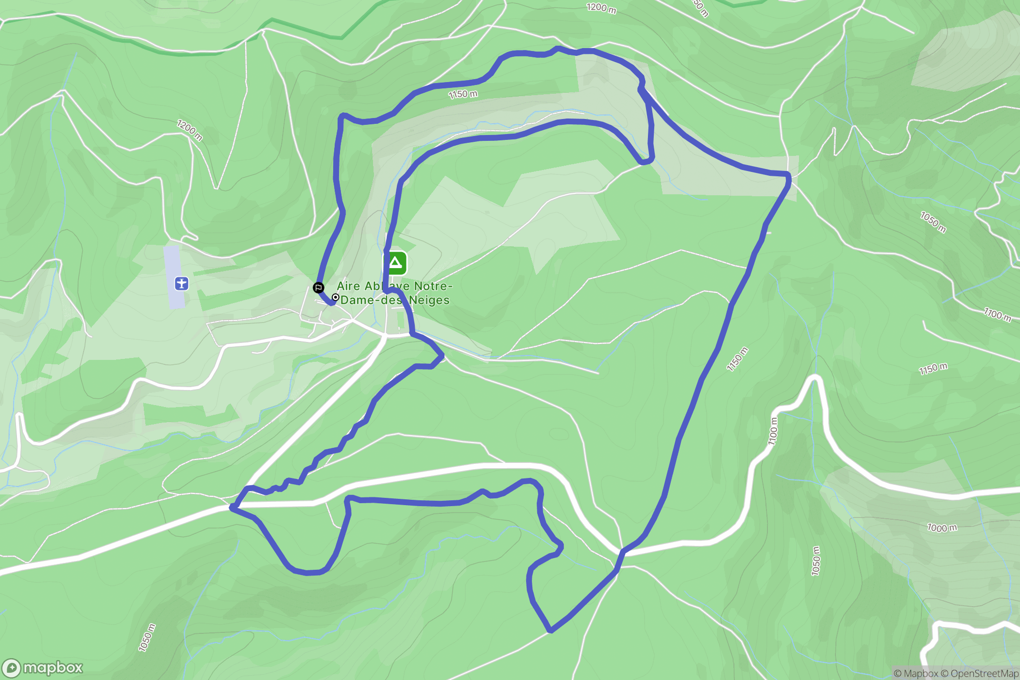 Saint-Laurent-les-Bains-Laval-d'Aurelle : carte du parcours de randonnée - France
