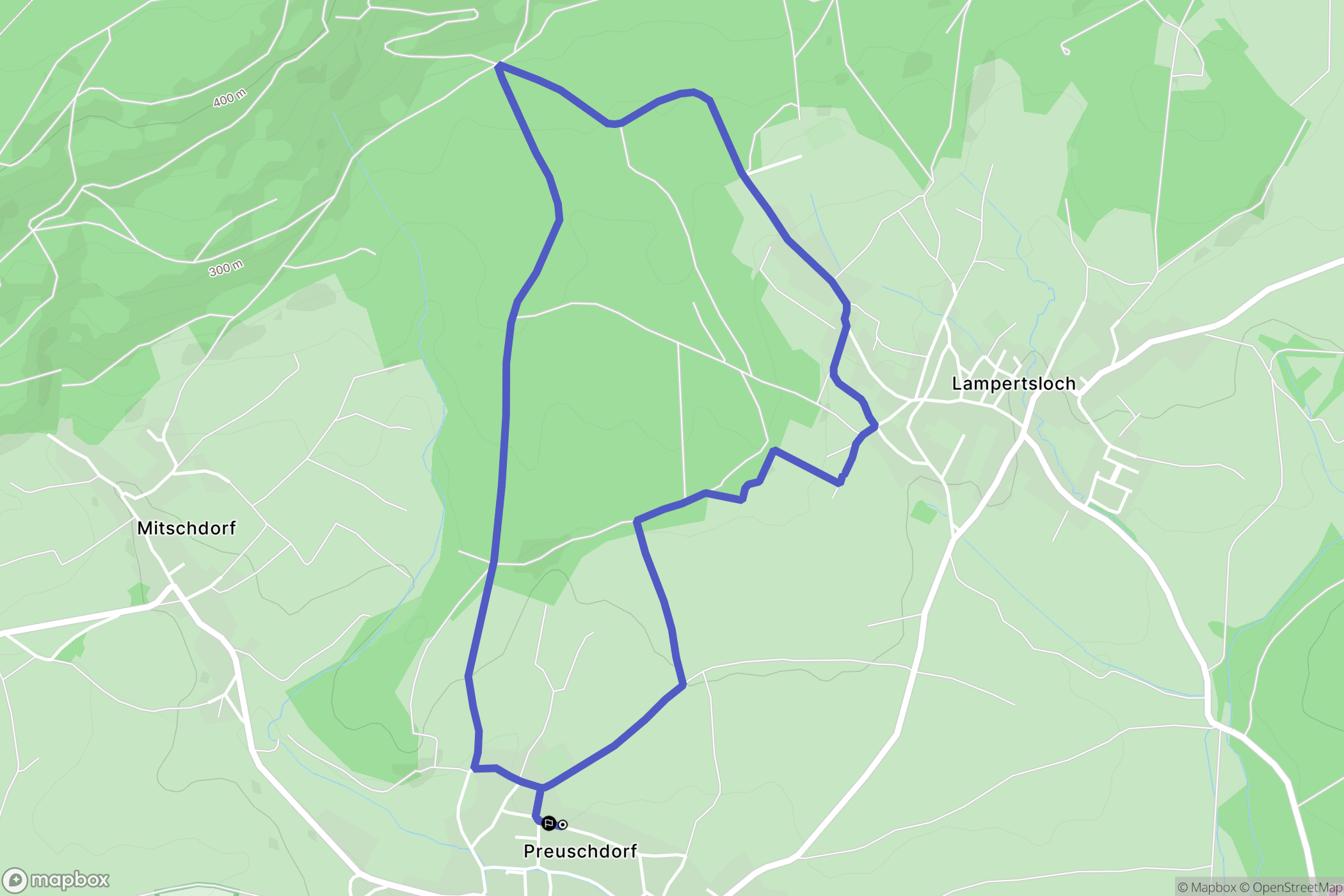 Preuschdorf : carte du parcours de randonnée - France