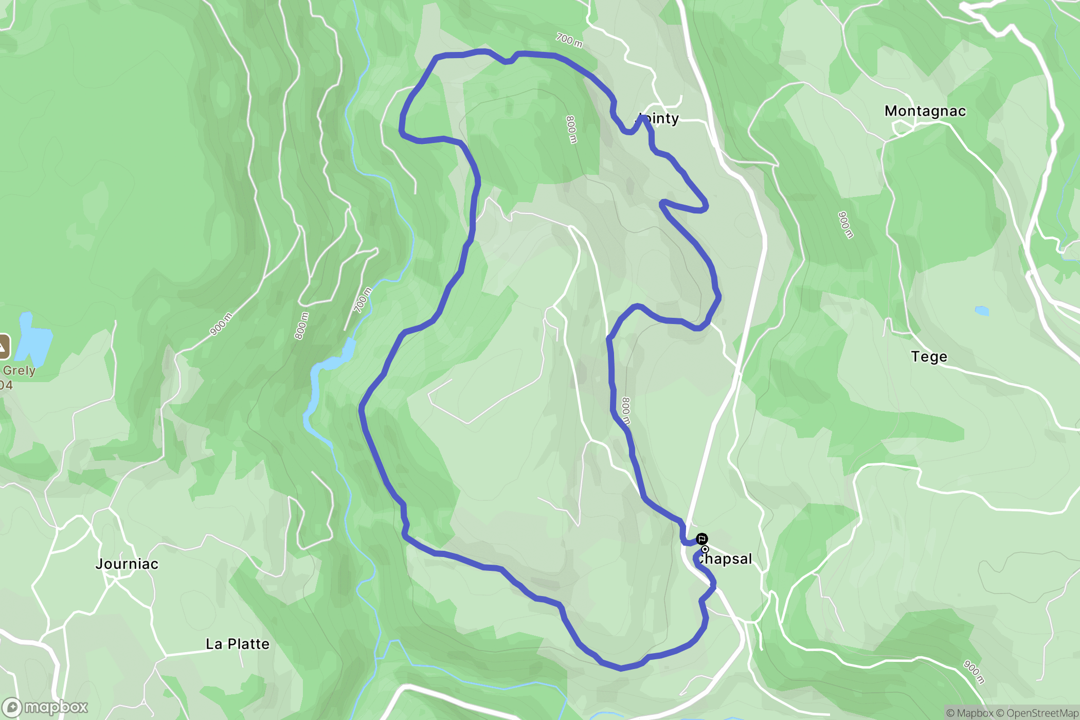 Saint-Amandin : carte du parcours de randonnée - France