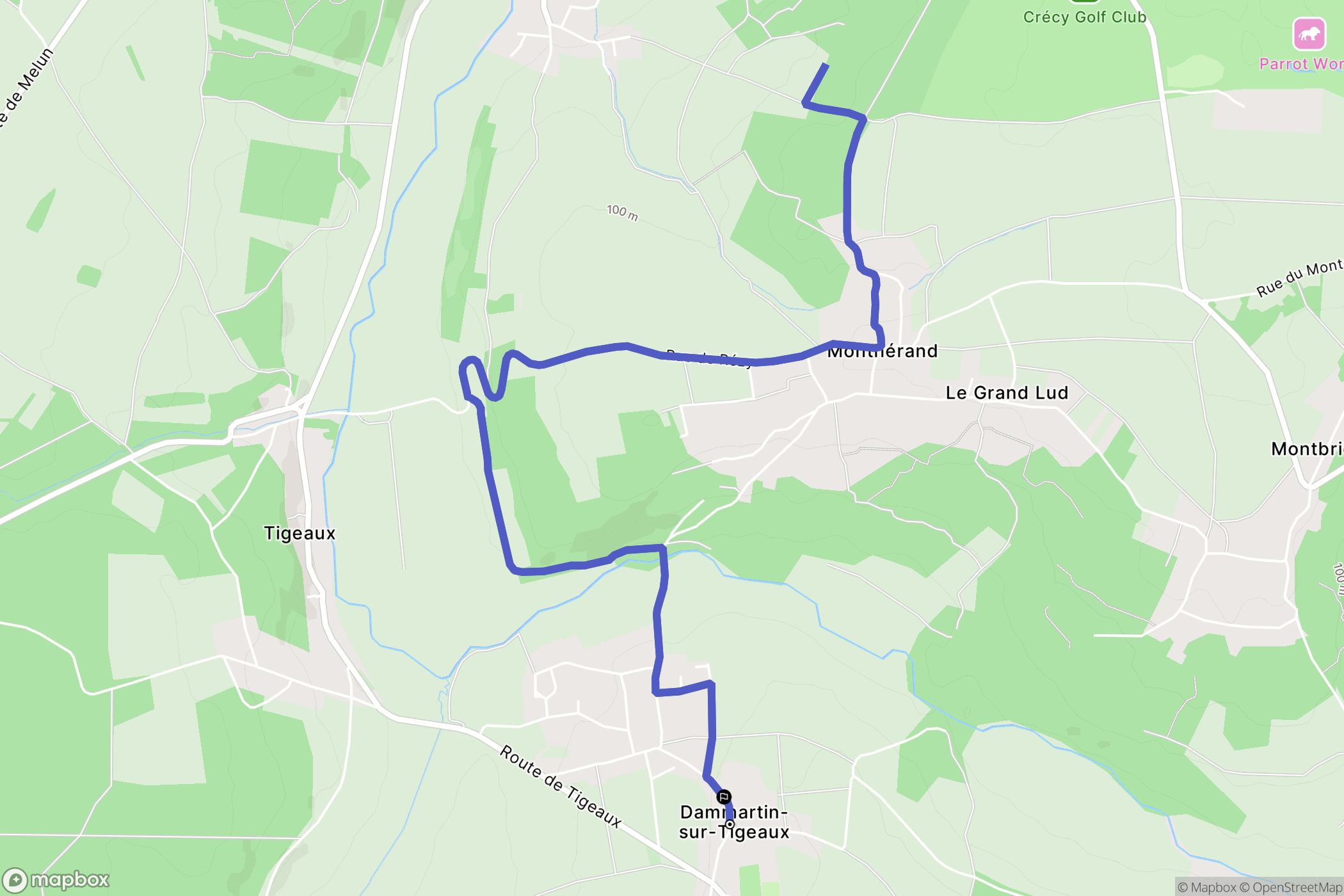 Dammartin-sur-Tigeaux : carte du parcours de randonnée - France