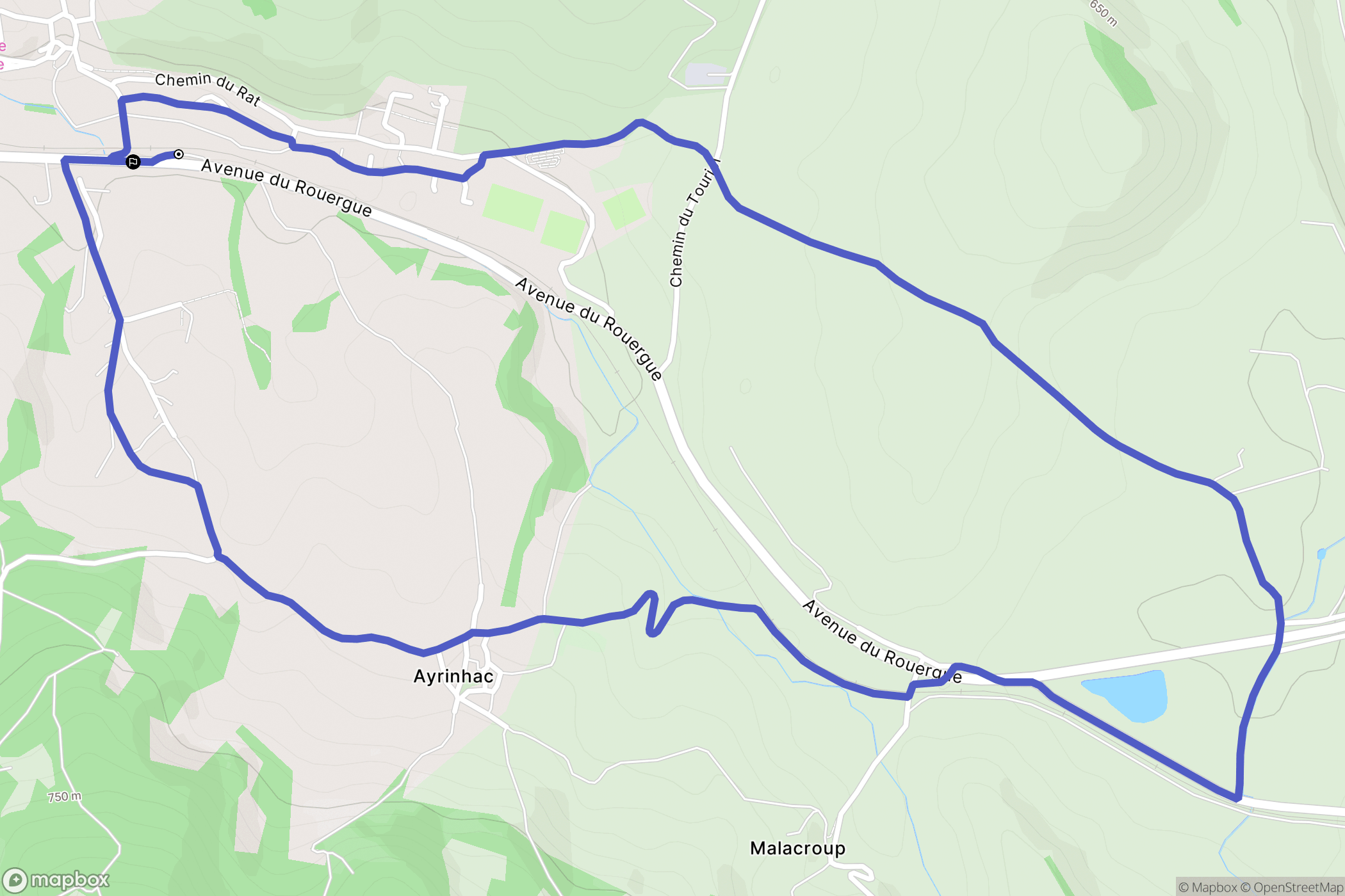 Bertholène : carte du parcours de randonnée - France