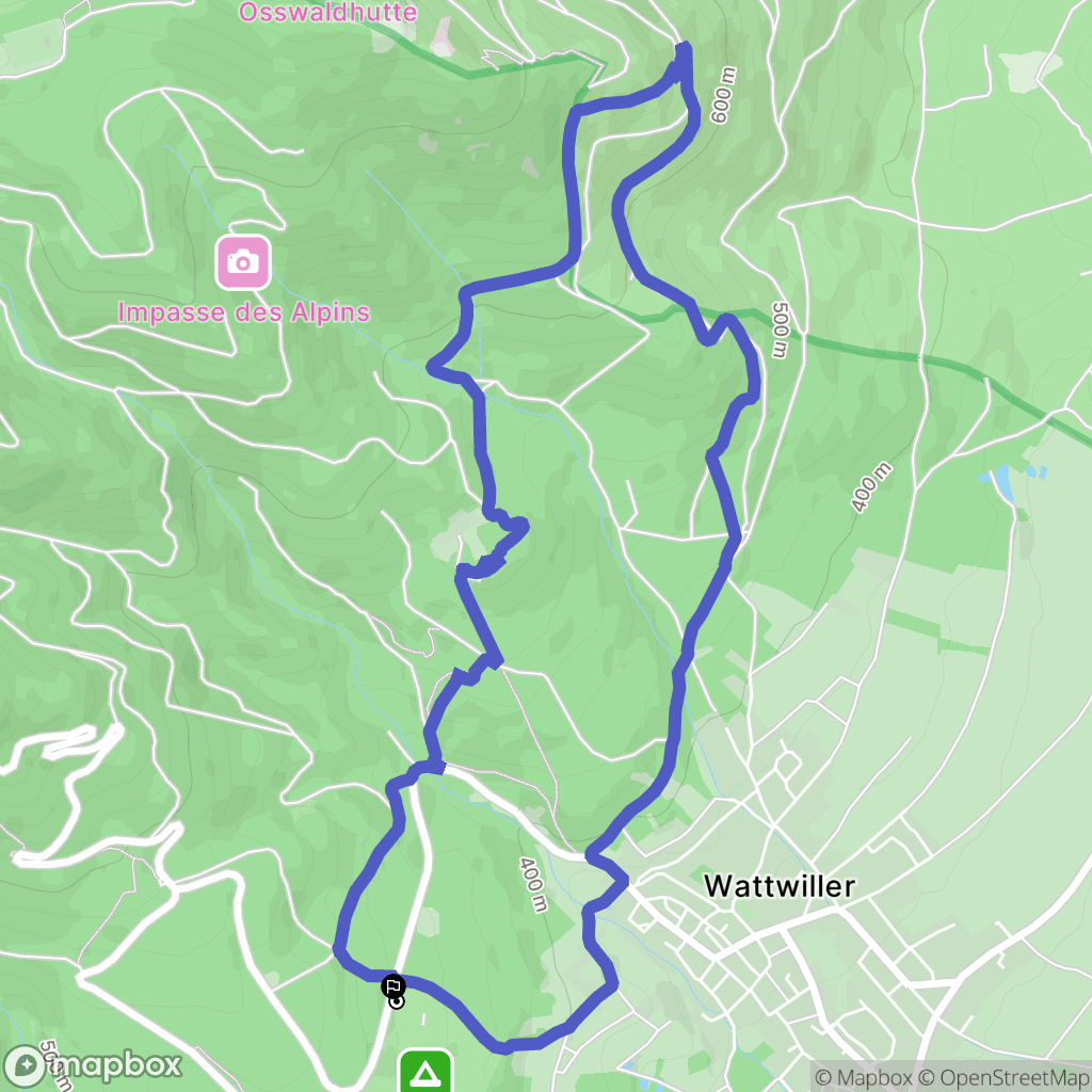 Wattwiller : carte du parcours de randonnée - France