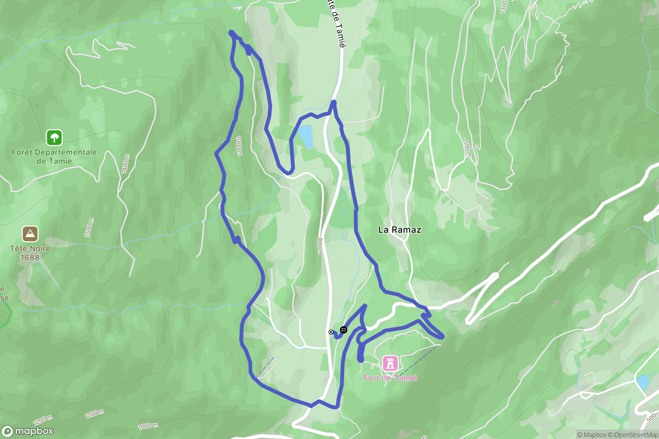 Plancherine : carte du parcours de randonnée - France