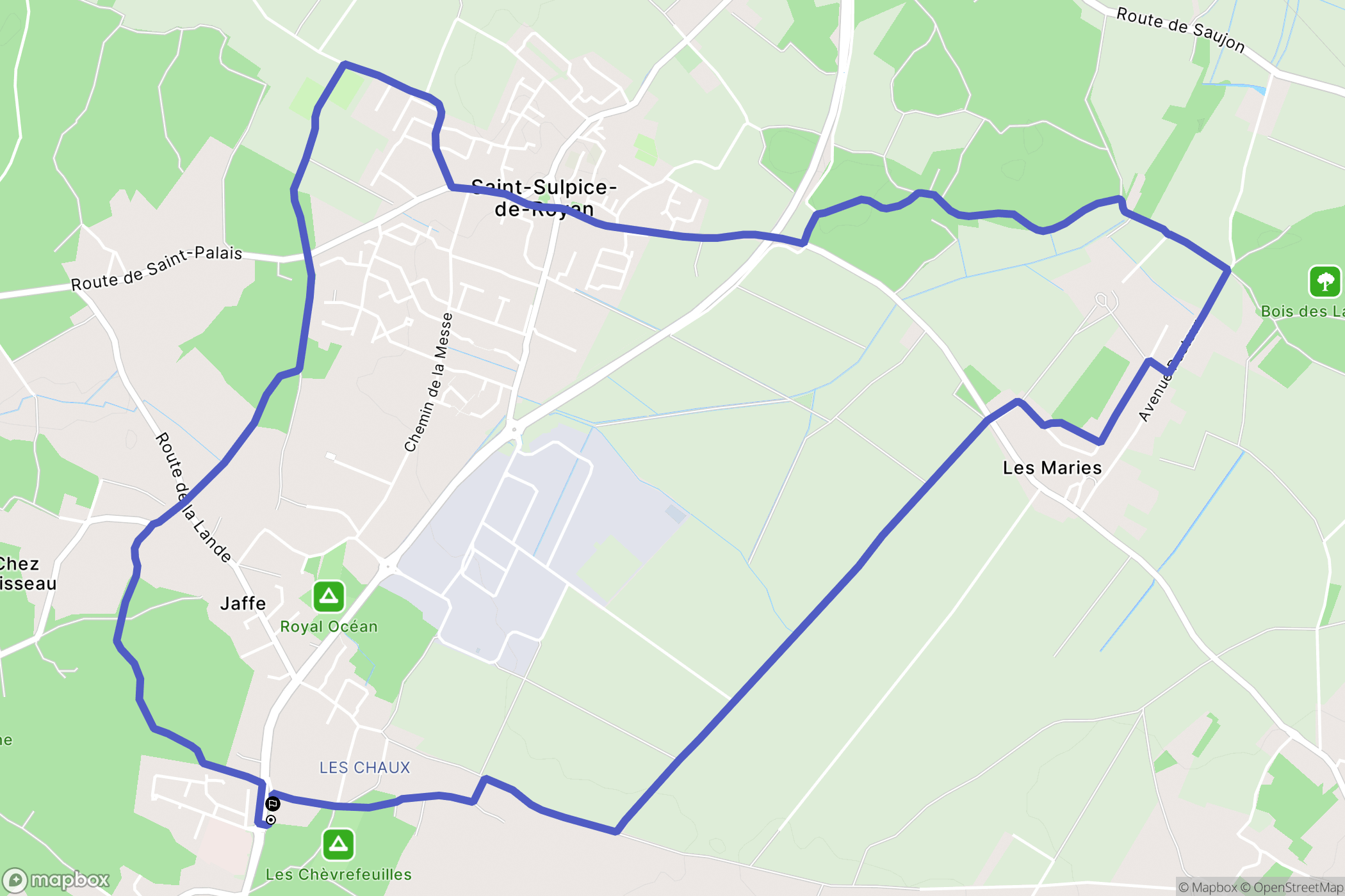 Royan : carte du parcours de randonnée - France
