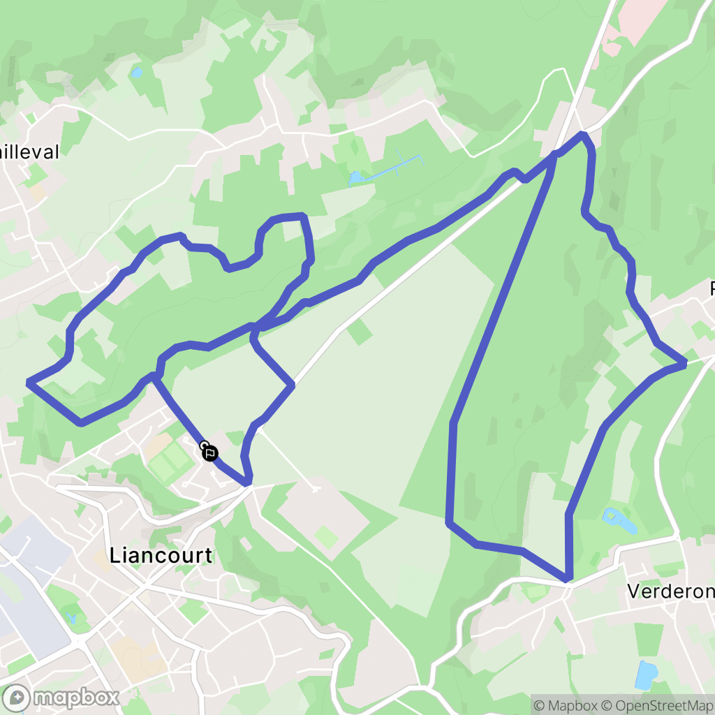 Liancourt : carte du parcours de randonnée - France