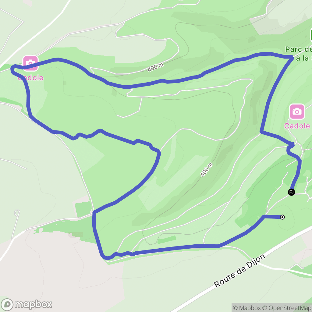 Corcelles-les-Monts : carte du parcours de randonnée - France