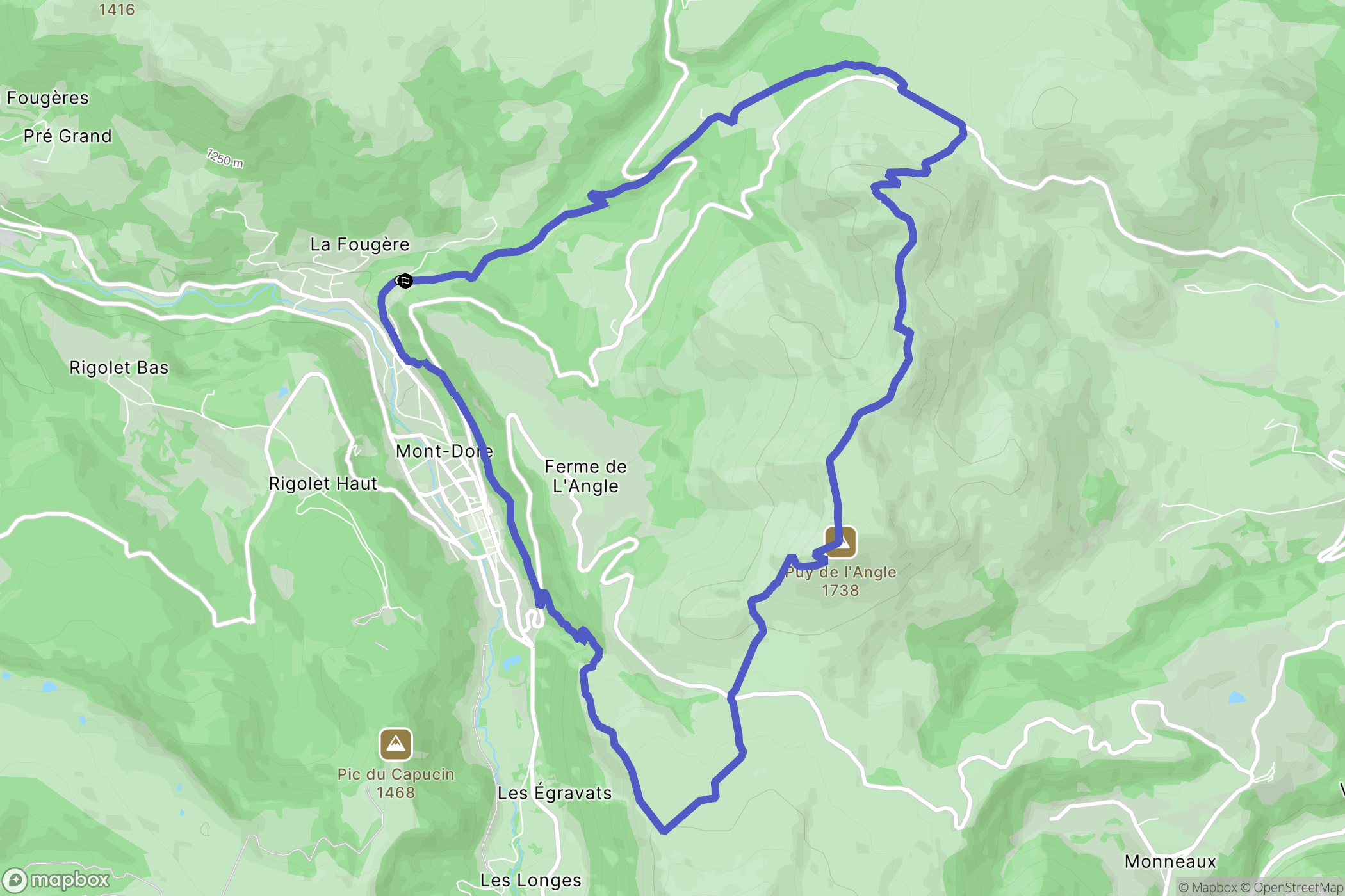 Mont-Dore : carte du parcours de randonnée - France