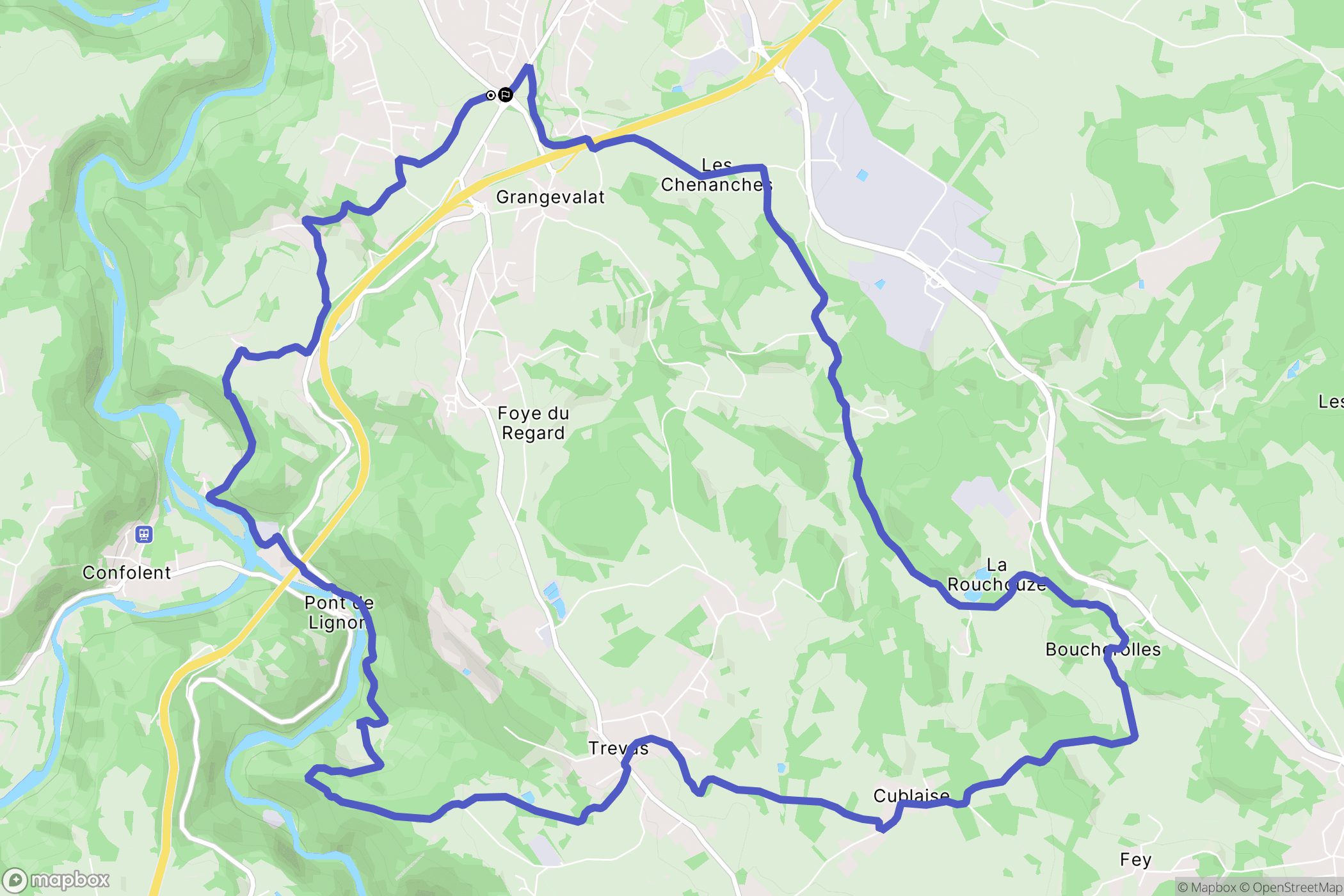 Monistrol-sur-Loire : carte du parcours de randonnée - France