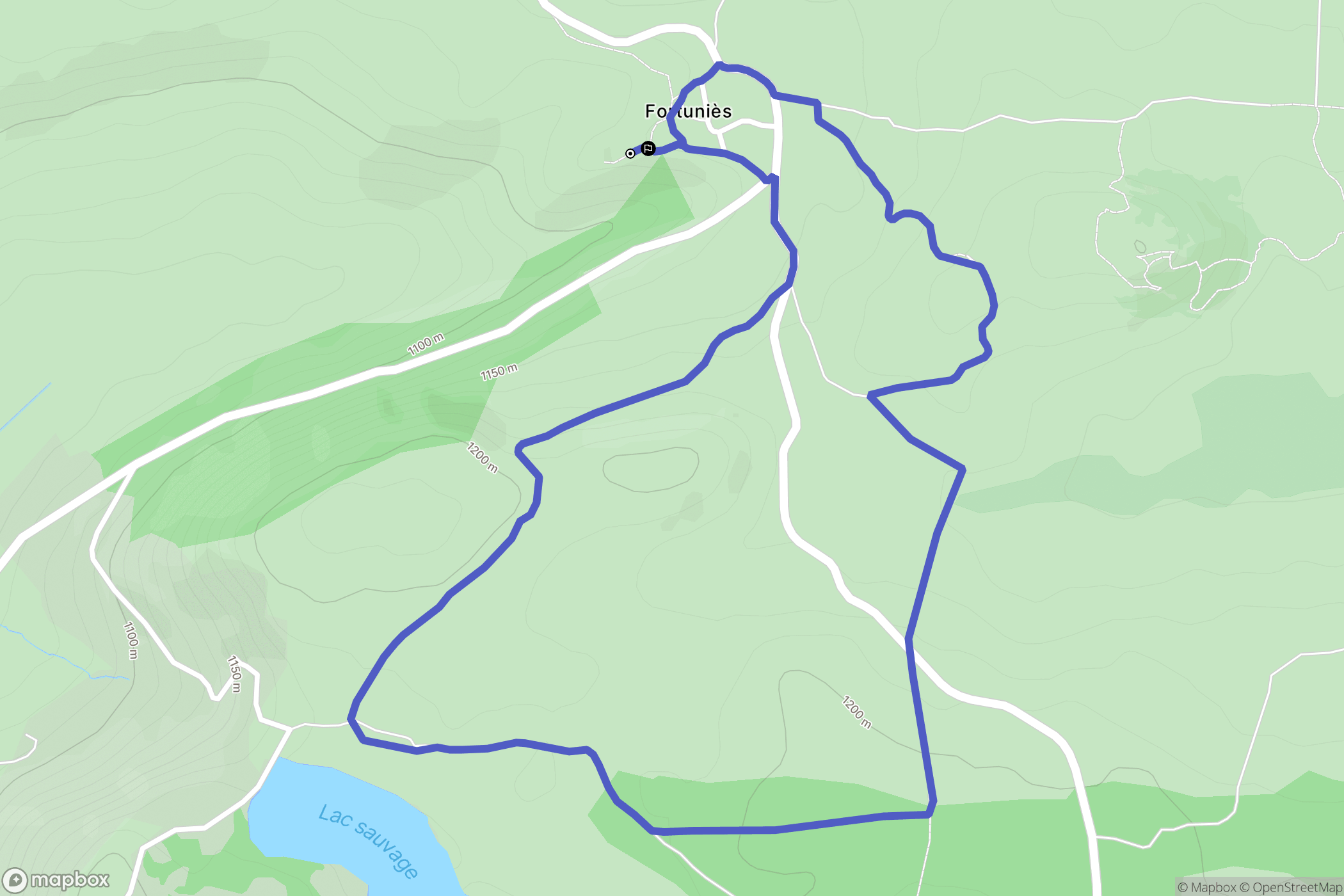 Dienne : carte du parcours de randonnée - France