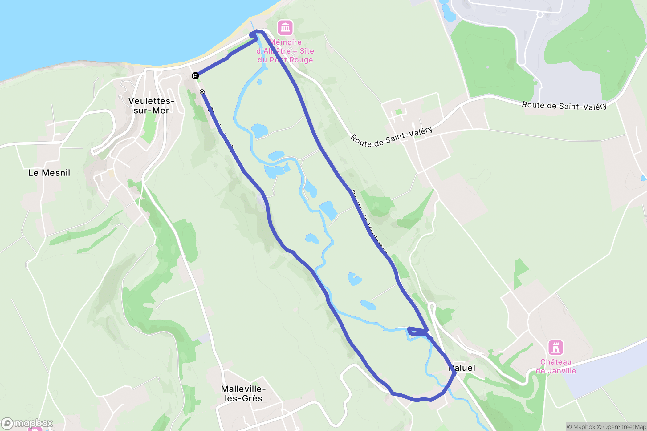 Veulettes-sur-Mer : carte du parcours de randonnée - France
