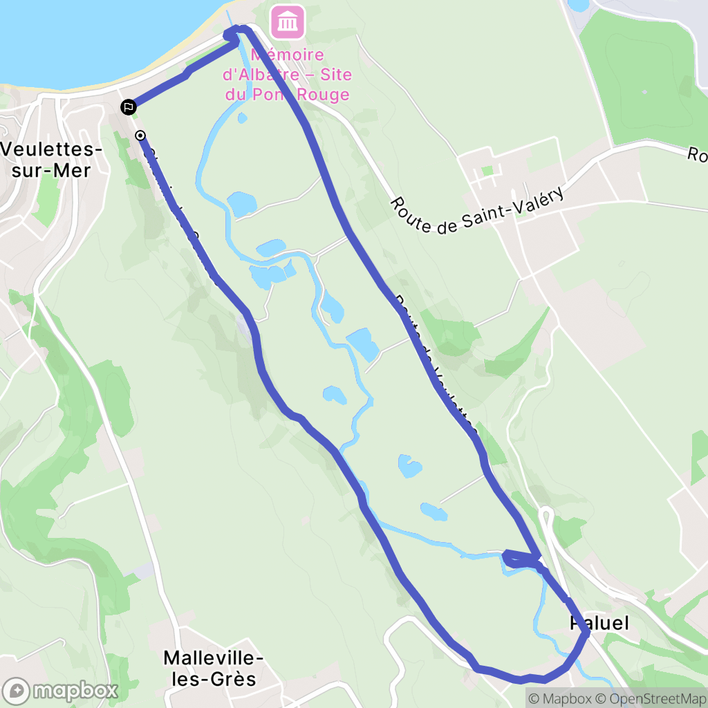 Veulettes-sur-Mer : carte du parcours de randonnée - France