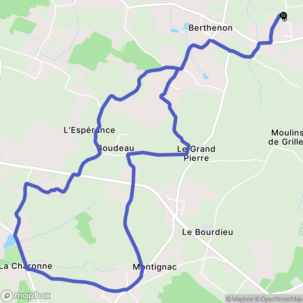 Saint-Girons-d'Aiguevives : carte du parcours de randonnée - France