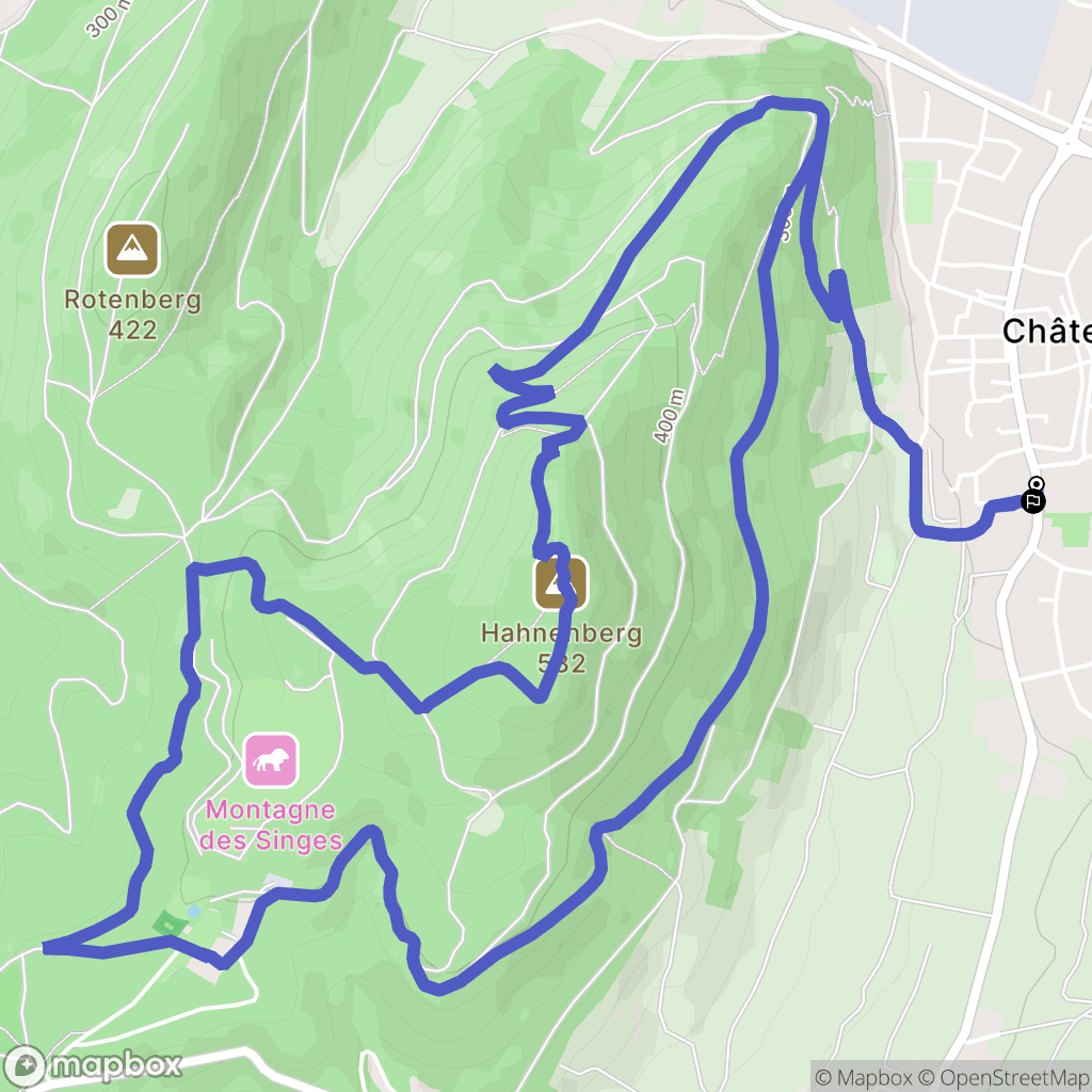 Châtenois : carte du parcours de randonnée - France