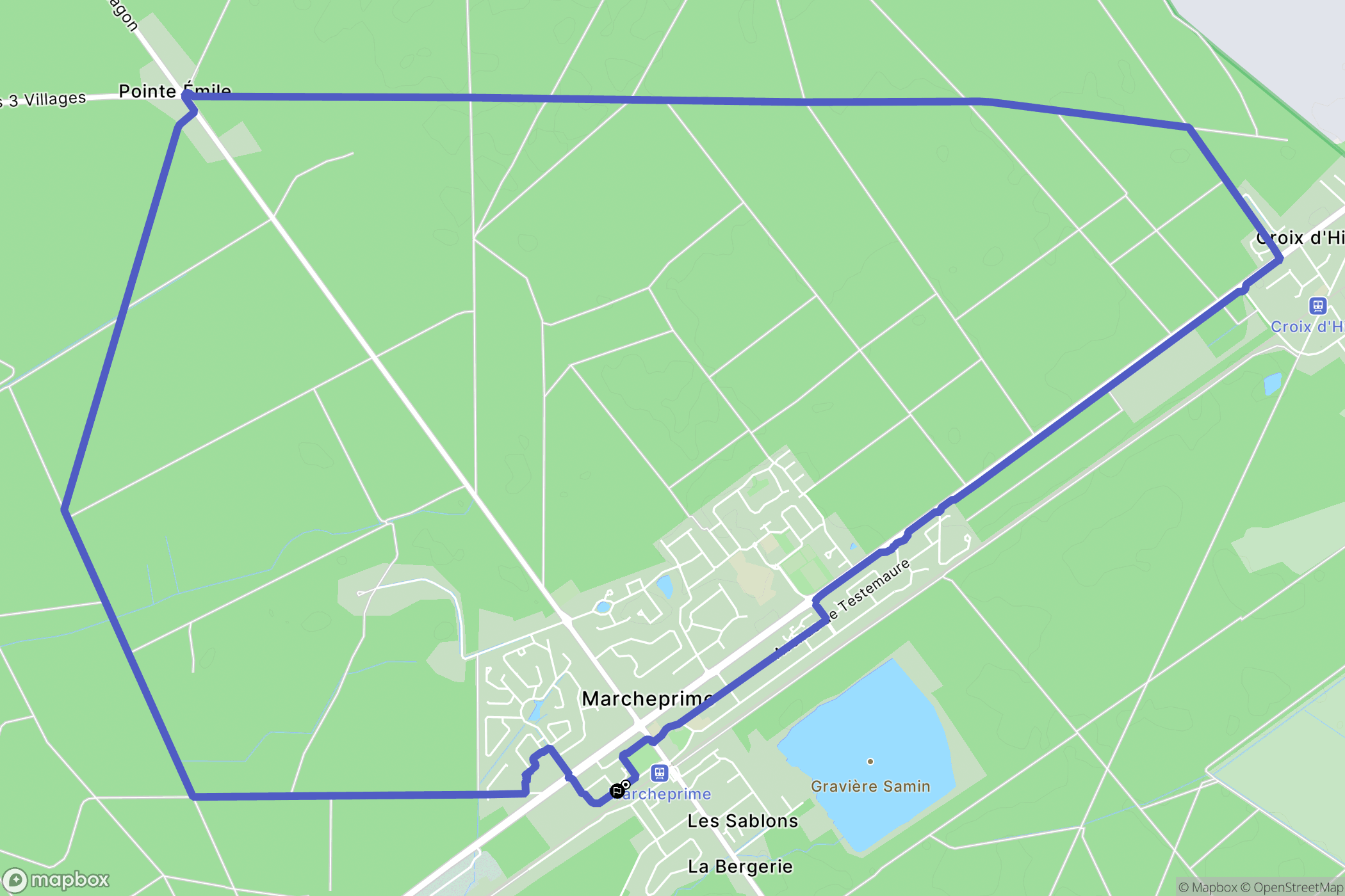 Marcheprime : carte du parcours de randonnée - France
