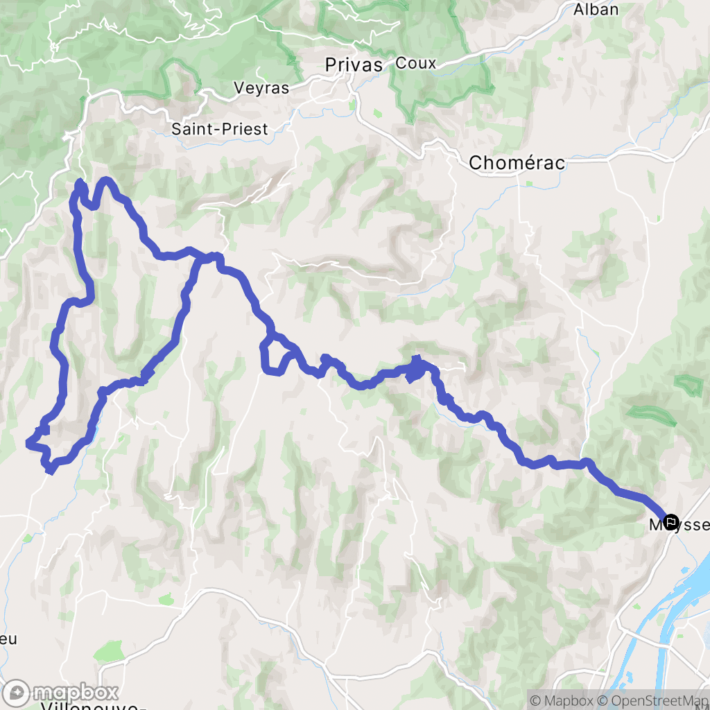 Meysse : carte du parcours de randonnée - France
