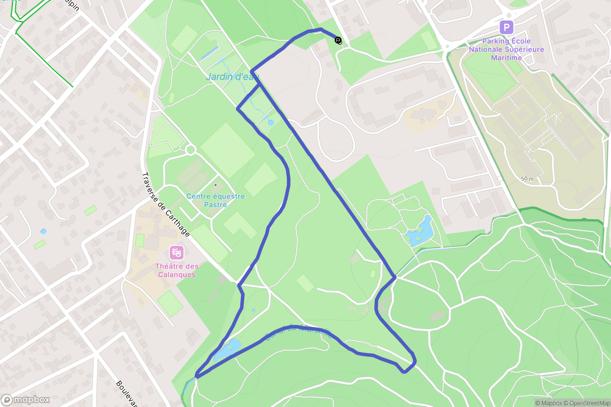 Marseille : carte du parcours de randonnée - France