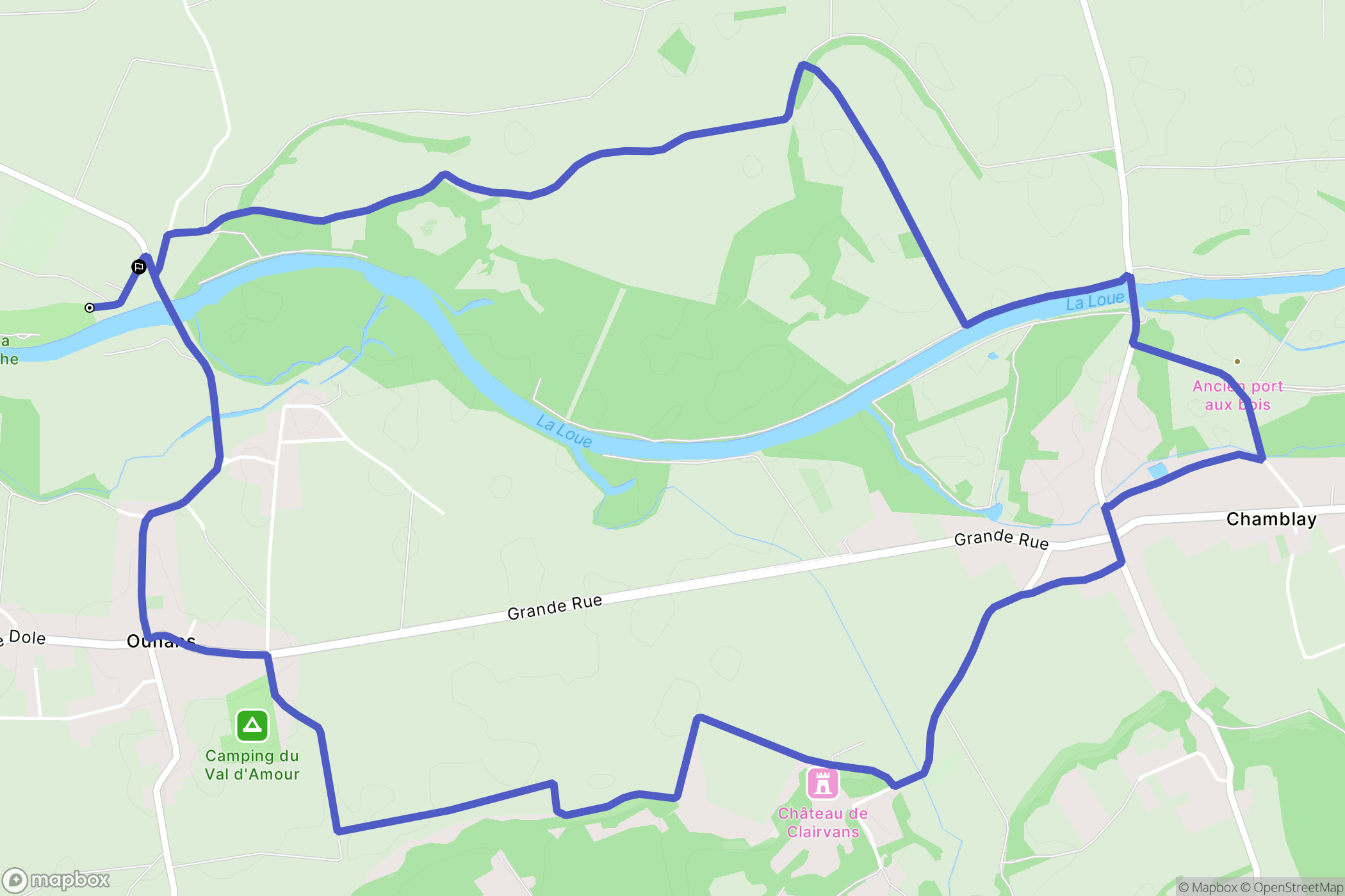 Ounans : carte du parcours de randonnée - France