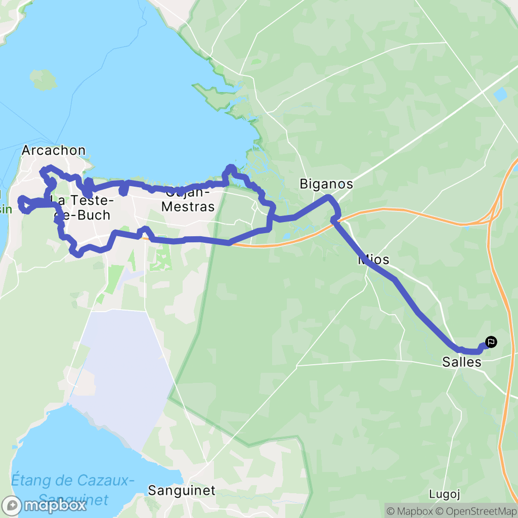 Salles : carte du parcours de randonnée - France
