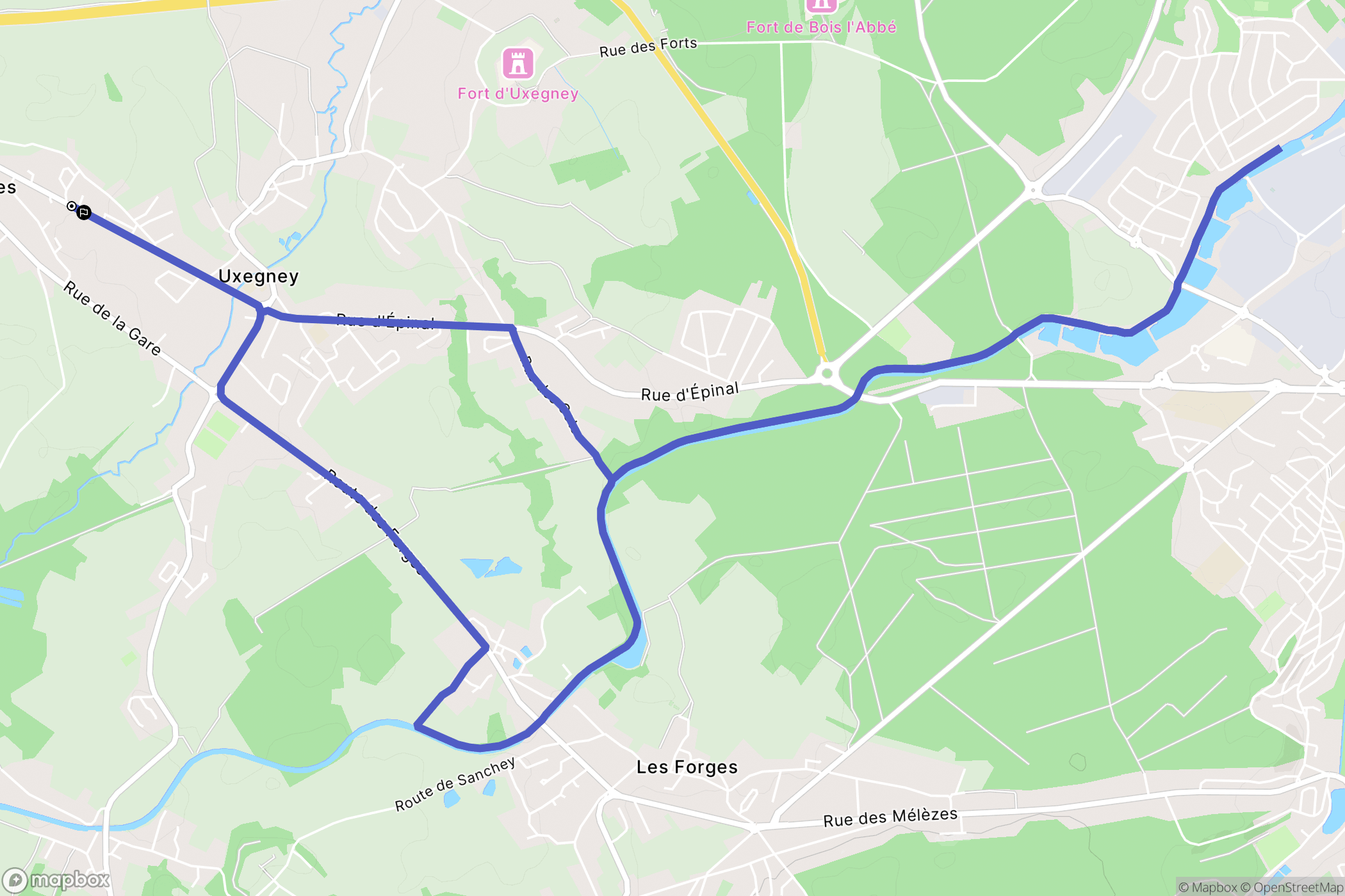 Darnieulles : carte du parcours de randonnée - France