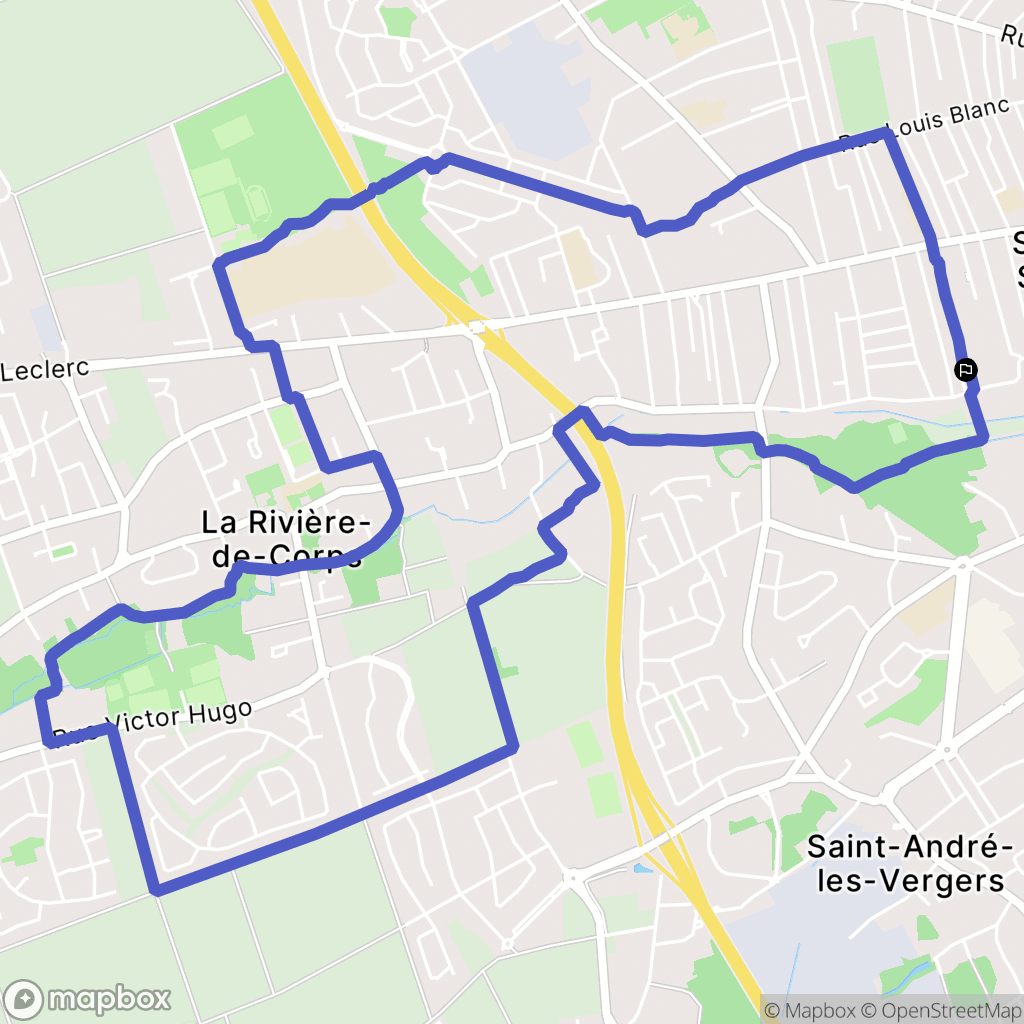 Sainte-Savine : carte du parcours de randonnée - France
