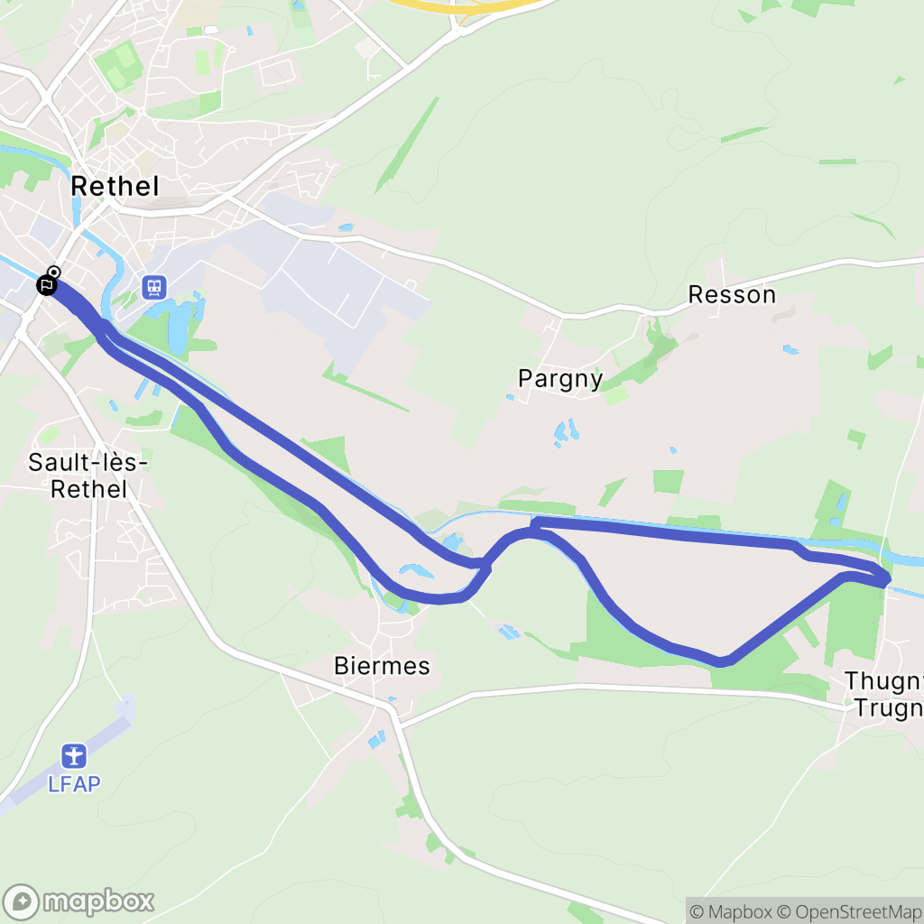 Rethel : carte du parcours de randonnée - France