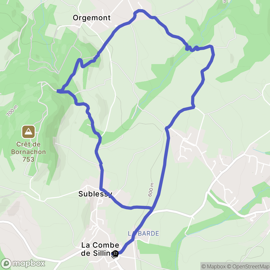 Sillingy : carte du parcours de randonnée - France