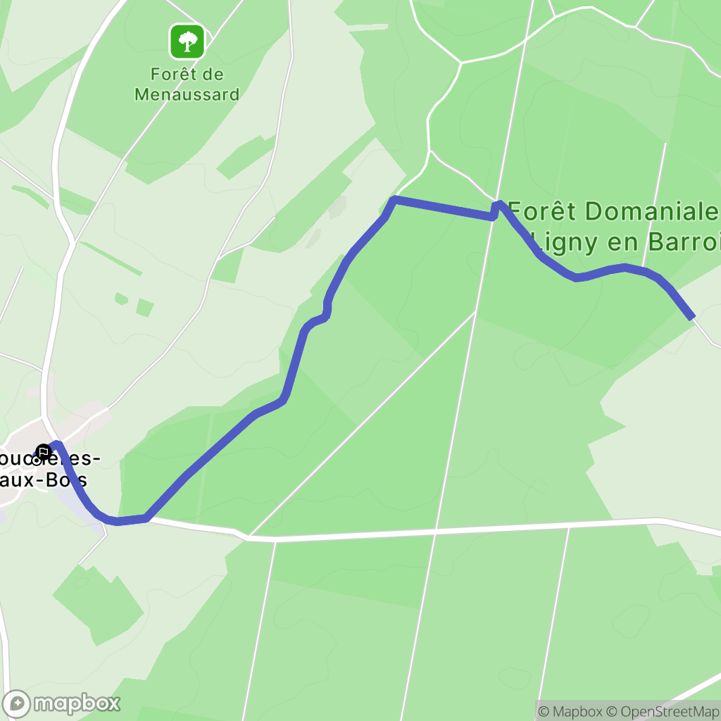 Fouchères-aux-Bois : carte du parcours de randonnée - France