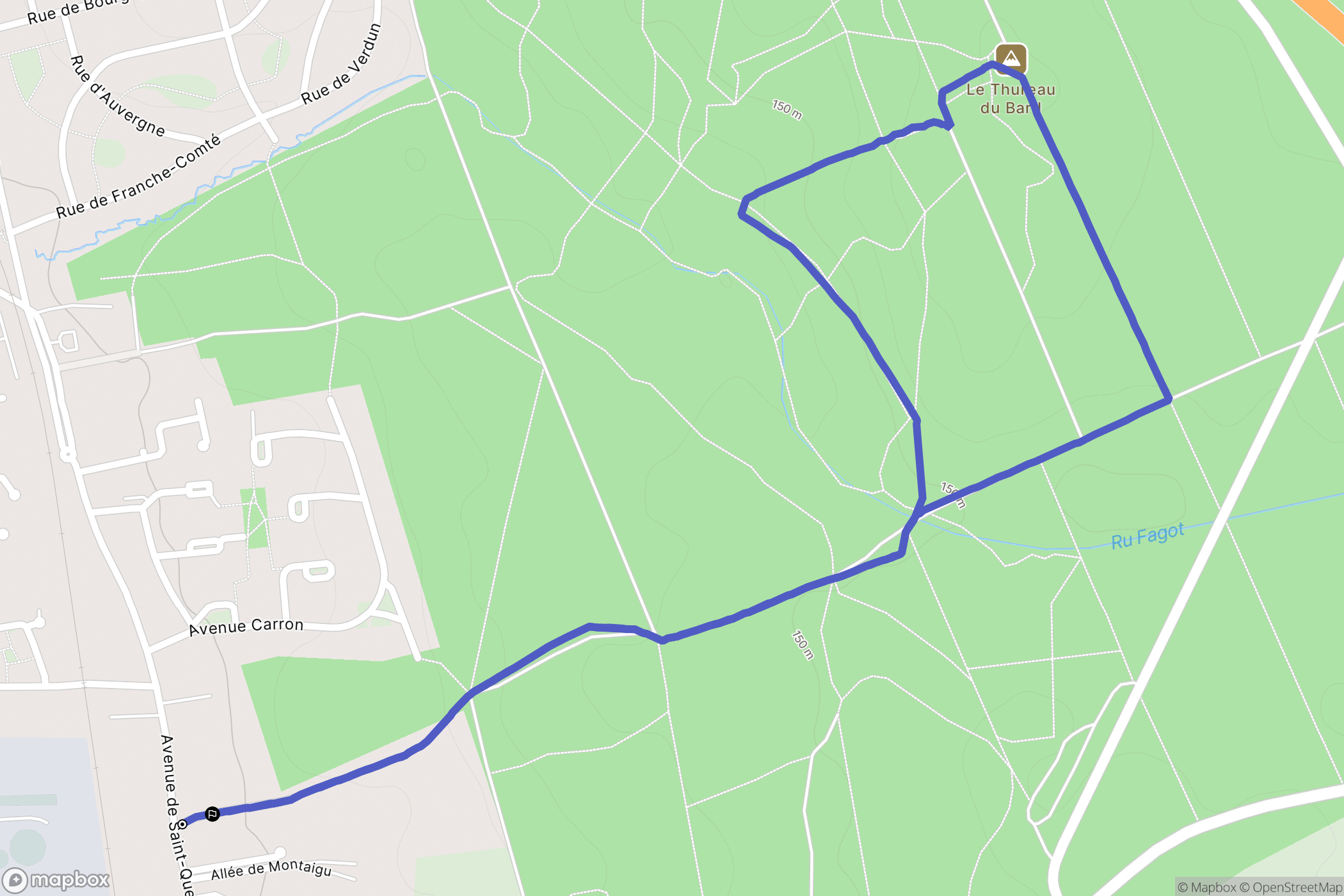 Monéteau : carte du parcours de randonnée - France