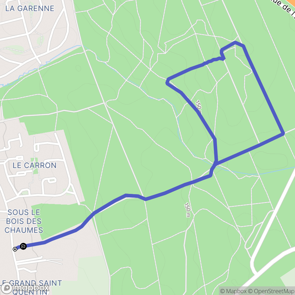 Monéteau : carte du parcours de randonnée - France