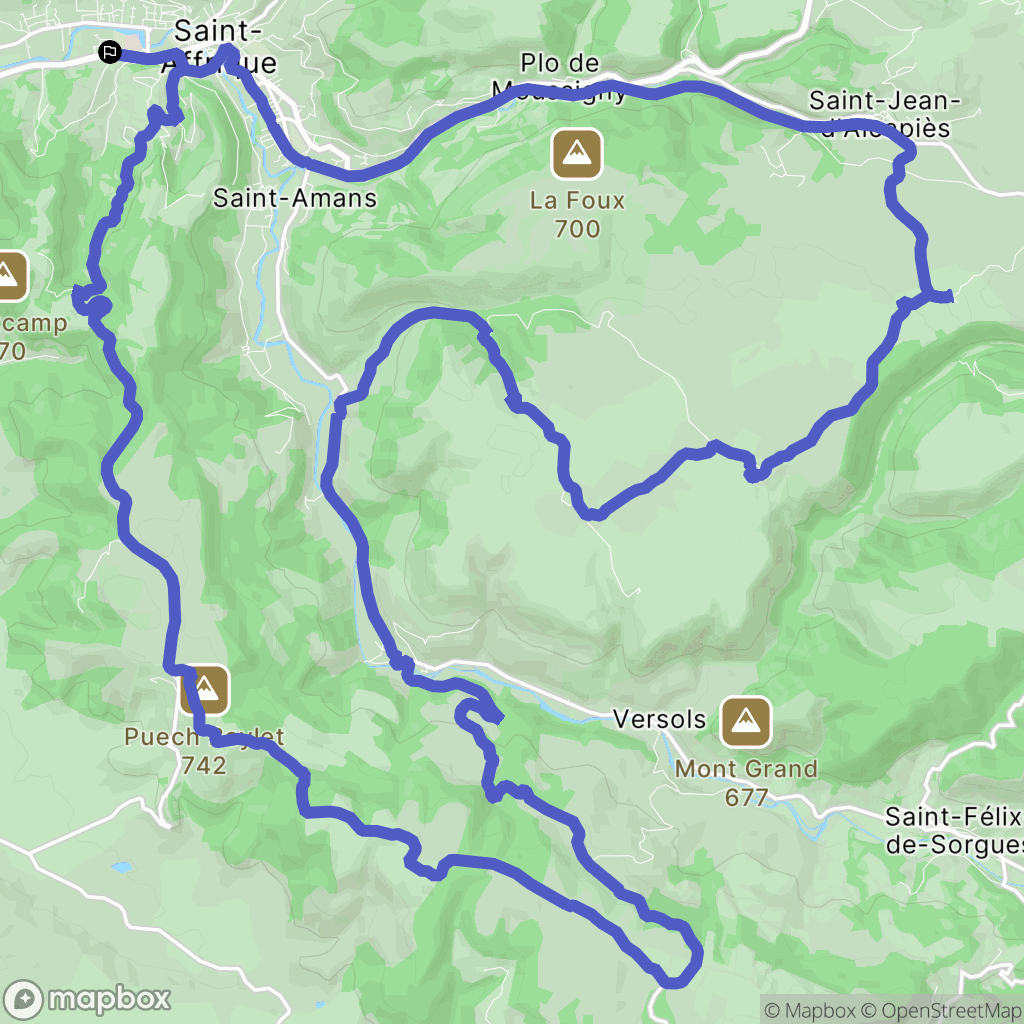 Saint-Affrique : carte du parcours de randonnée - France