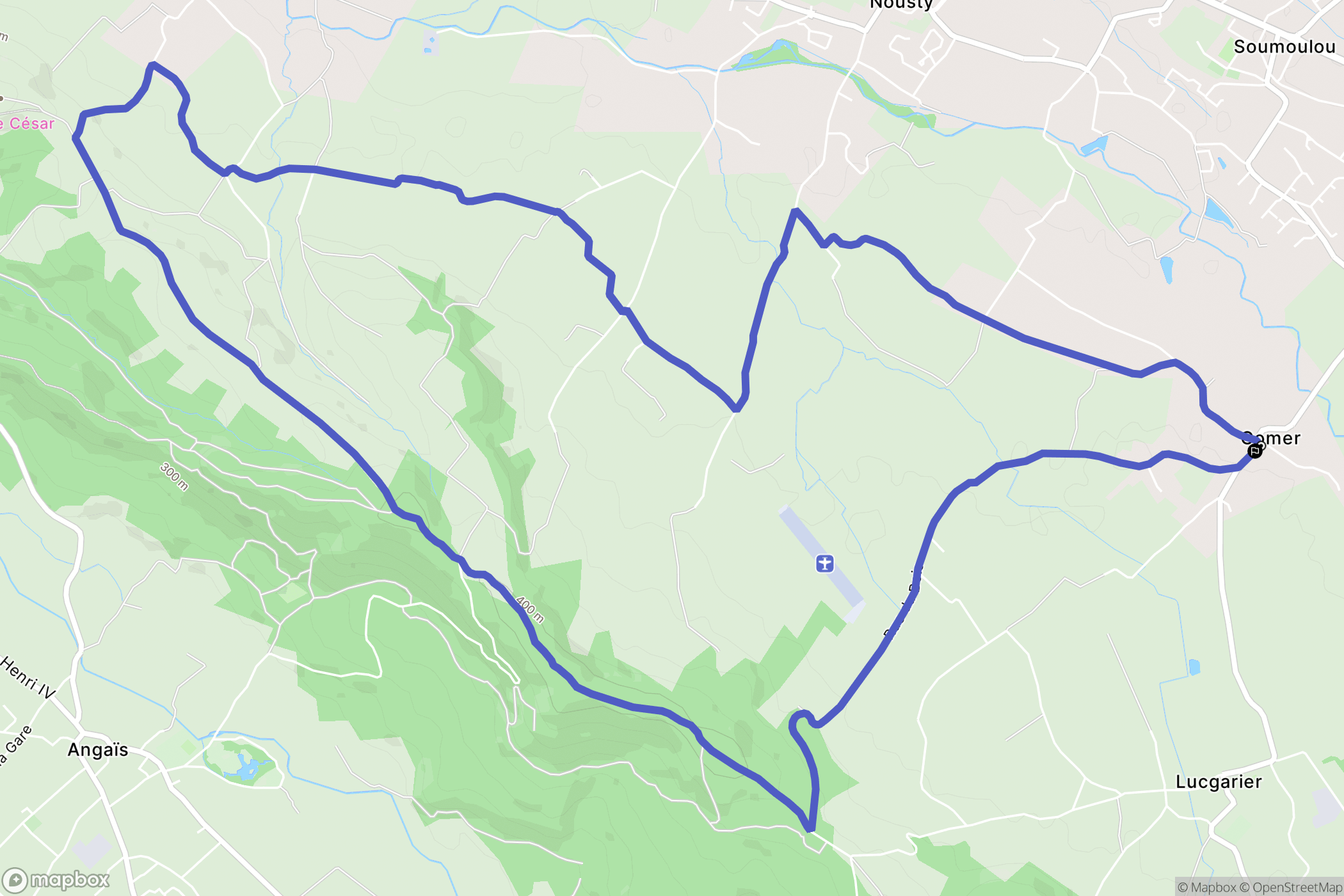 Gomer : carte du parcours de randonnée - France