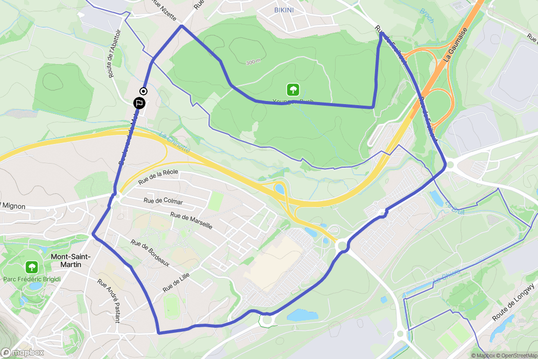 Mont-Saint-Martin : carte du parcours de randonnée - France