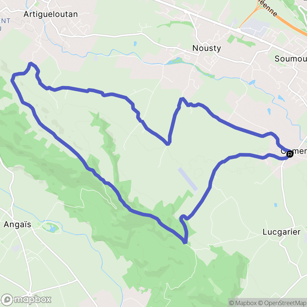 Gomer : carte du parcours de randonnée - France