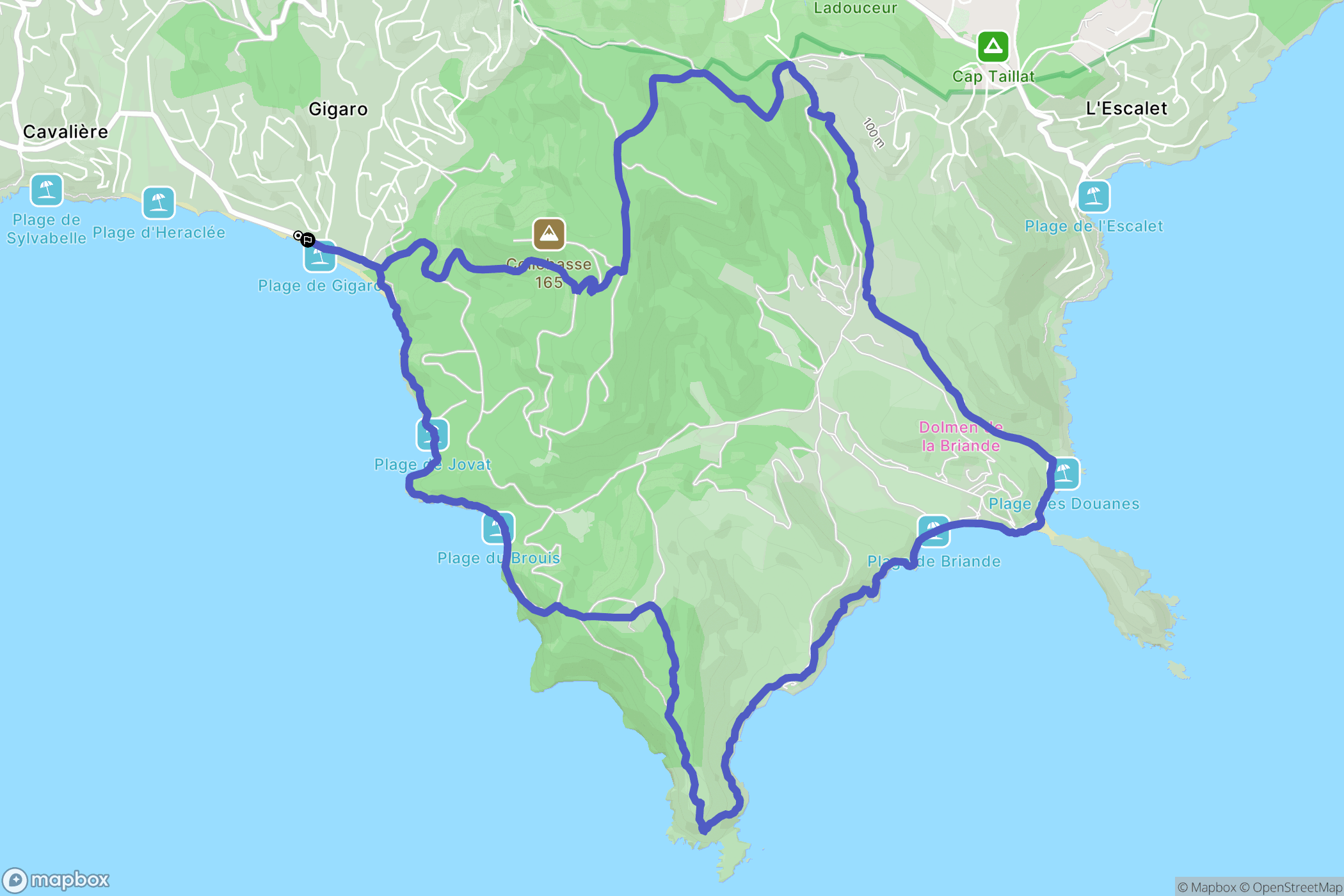 La Croix-Valmer : carte du parcours de randonnée - France