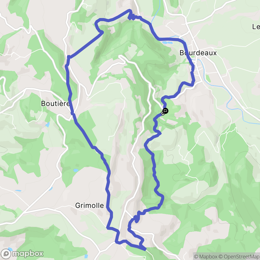 Bourdeaux : carte du parcours de randonnée - France