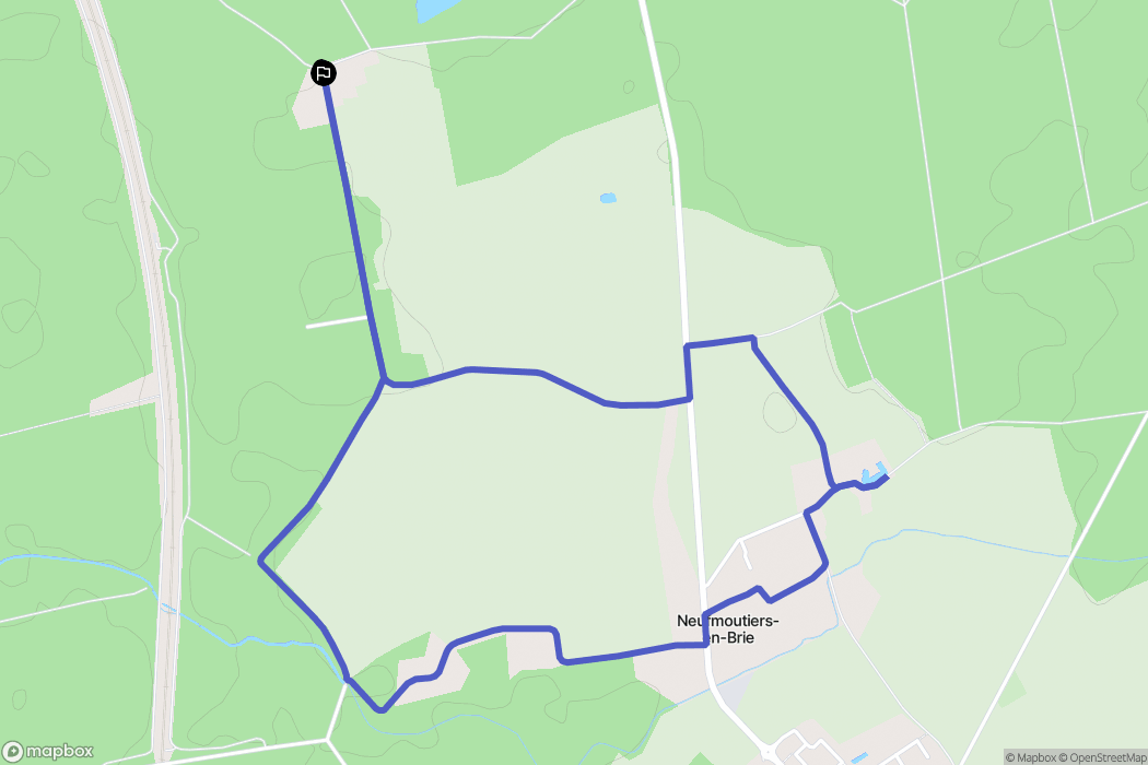 Neufmoutiers-en-Brie : carte du parcours de randonnée - France