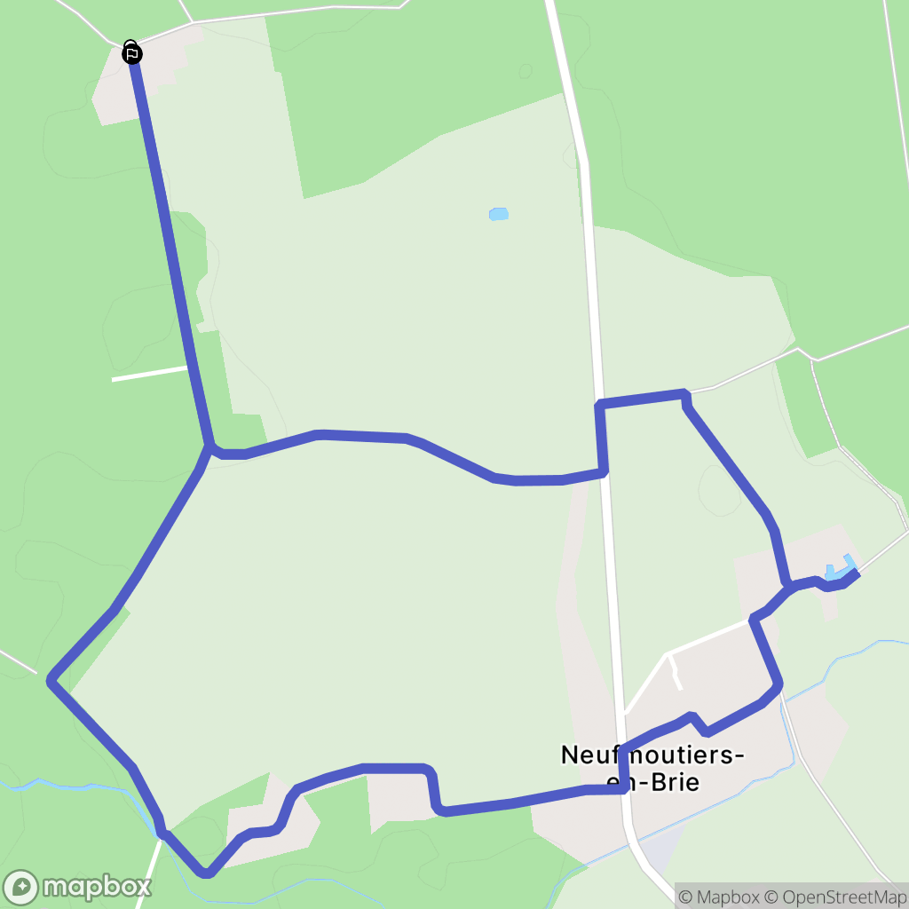 Neufmoutiers-en-Brie : carte du parcours de randonnée - France