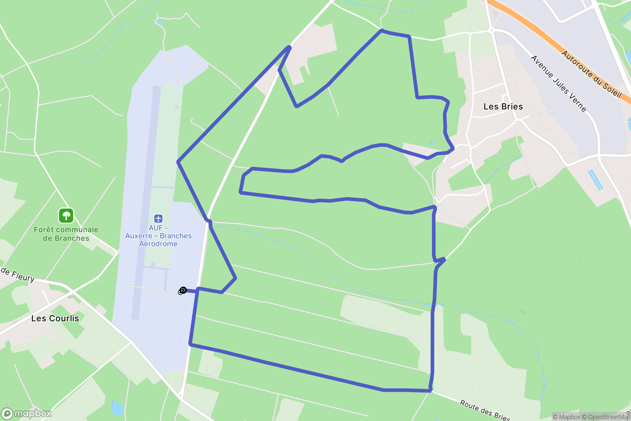 Branches : carte du parcours de randonnée - France