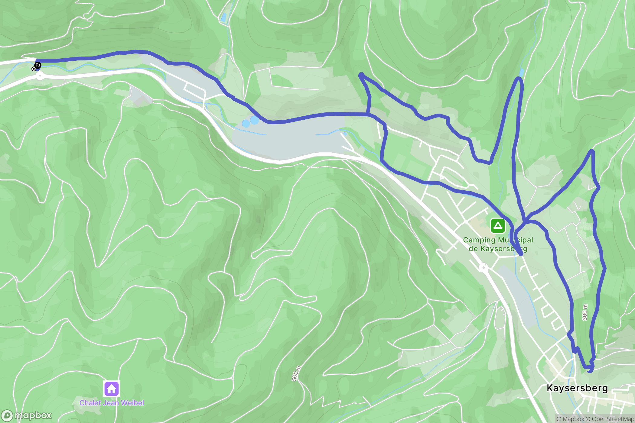 Kaysersberg : carte du parcours de randonnée - France