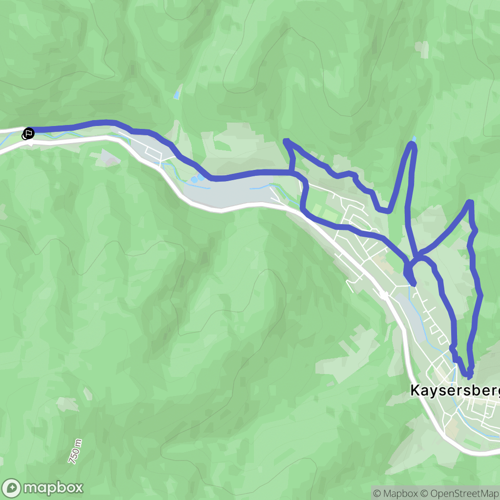 Kaysersberg : carte du parcours de randonnée - France
